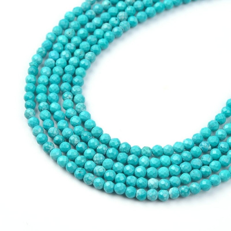 Turquoise High Quality in Faceted Round 2mm Full 15.5 Inch Strand AAA GRN457