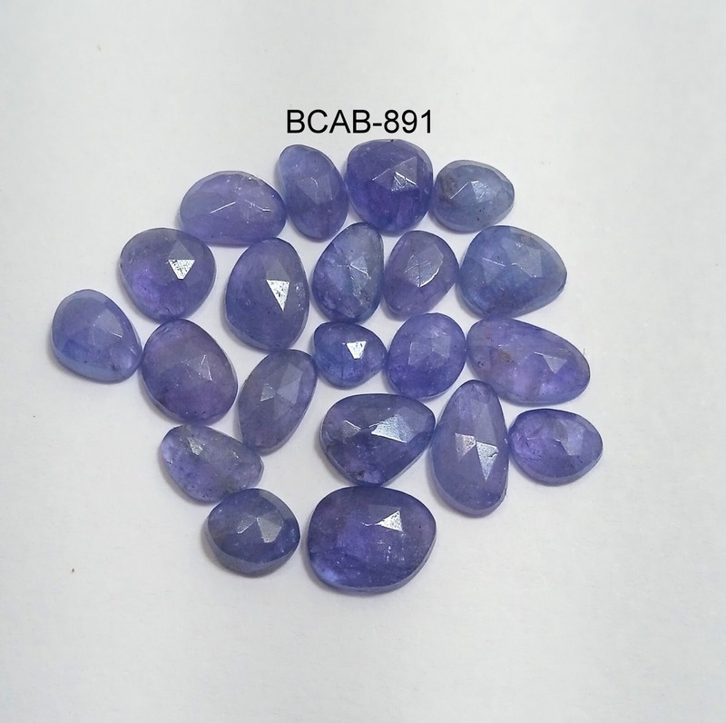 26 Ct 5x5.5 to 6x10 MM Natural Faceted Tanzanite Rose Cut Slice 21 Piece Lot gallery