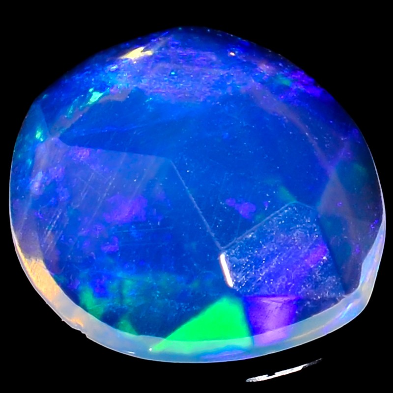 Natural Ethiopian Opal Oval Faceted Rose Cut Gemstone 1 Ct. 9X8X2 mm EE-42873
