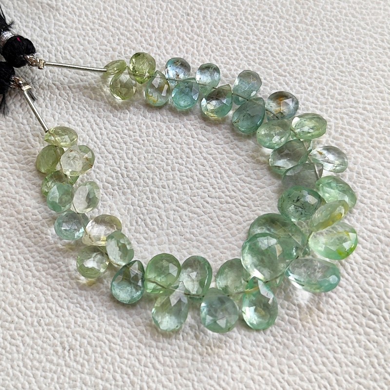 Brazil Aquamarine Faceted Pear Beads 8x6mm to 13x9mm Gemstone 6" Strand gallery