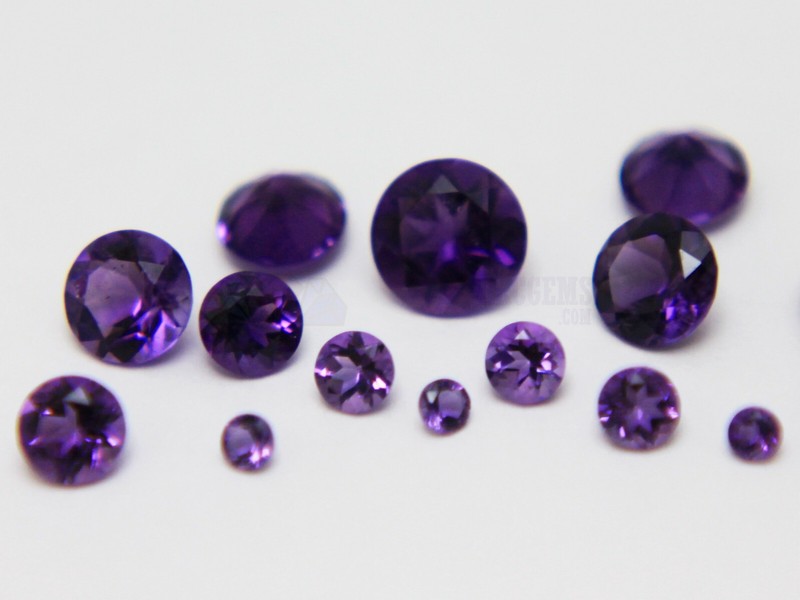 Natural Purple Amethyst VS Loose Gemstone Brazil Round 2mm 3mm 4mm 5mm 6mm Best