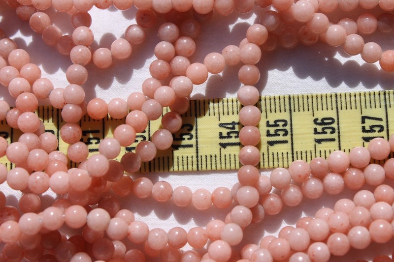 4mm,6mm,8mm,10mm Round Dyed Lt Salmon Natural Mashan Jade Gemstones/U Choose
