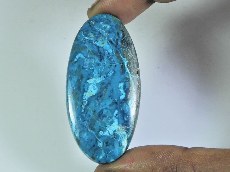 23X49X06MM Natural Shattuckite Oval Shape Cabochon Loose Gemstone 75Cts. gallery