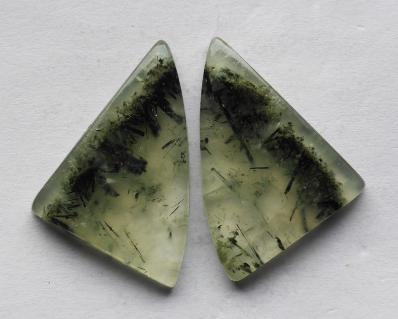 35.75 Ct Natural Prehnite (30mm X 20mm each) Cabochon Loose Match Pair