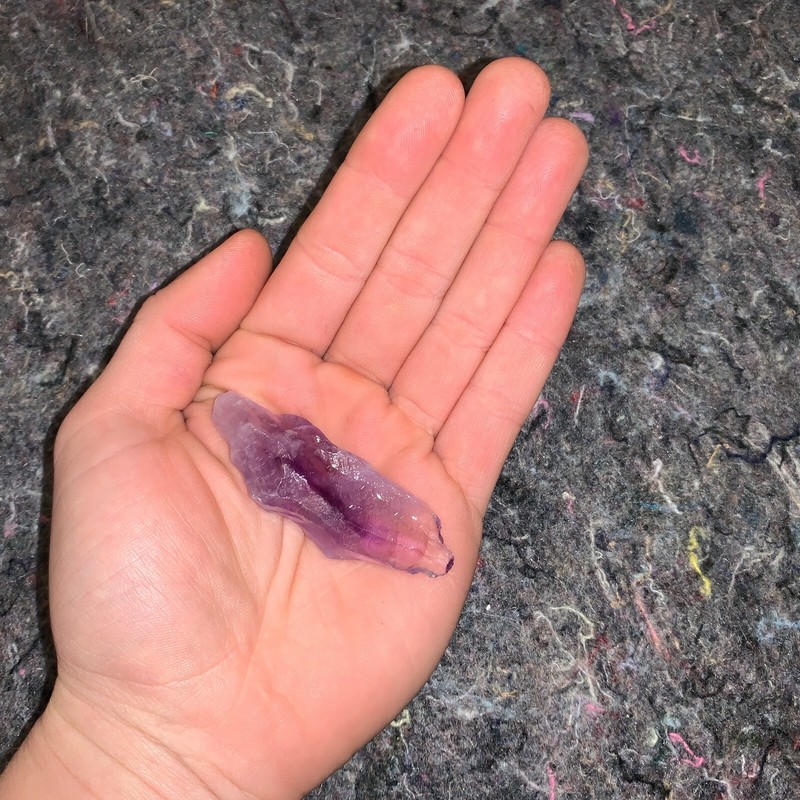 One (1) Charged Amethyst Point Rough Gemstone + A FREE Selenite Charging Stick gallery