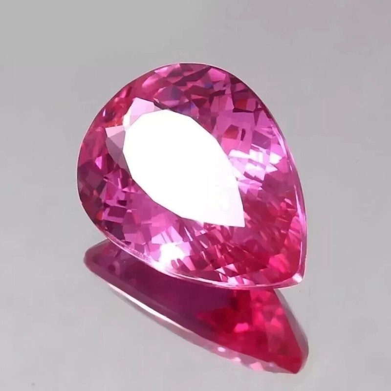 Natural Ceylon Pear Cut 30 Ct Sapphire Pink Loose AAA Certified Gemstone
