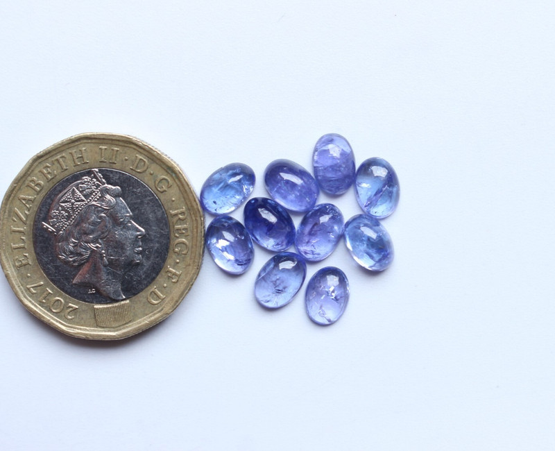 Tanzanite Gemstone Natural Tanzanite Smooth Polished Cabochon Oval Pair Lot7X5MM