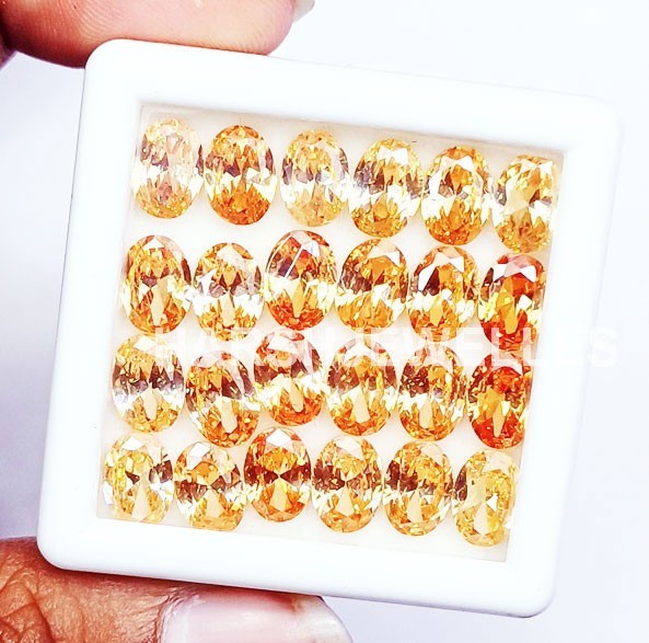 Natural Padparadscha Sapphire 16 Pcs Lot Loose Gemstone 6*8 MM Certified gallery