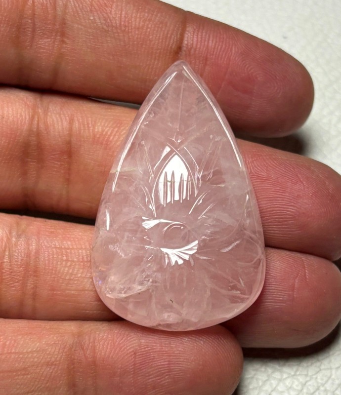 Nartural rose quartz carving cabochon loose flat back semi precious gemstone