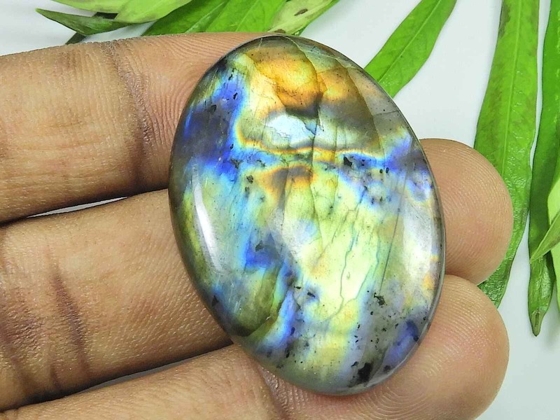 27X39MM Natural Labradorite Multi Purple Oval Cabochon Loose Gemstone 67Cts. r01