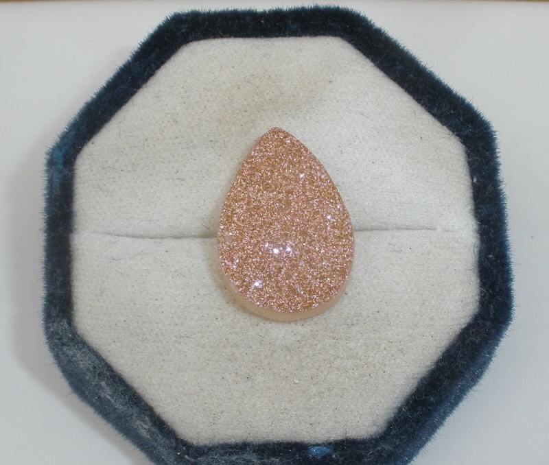 Mystic Golden Drusy Quartz Pear 22 x 15mm