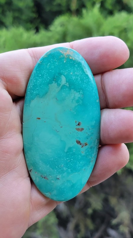 One Extra Large 100% Genuine Royston Turquoise Cabochon 40x78mm