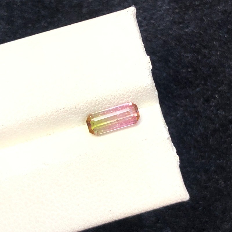 Natural Bicolor Tourmaline Watermelon Color Emerald Cut 1.06 Ct Loose Gemstone gallery