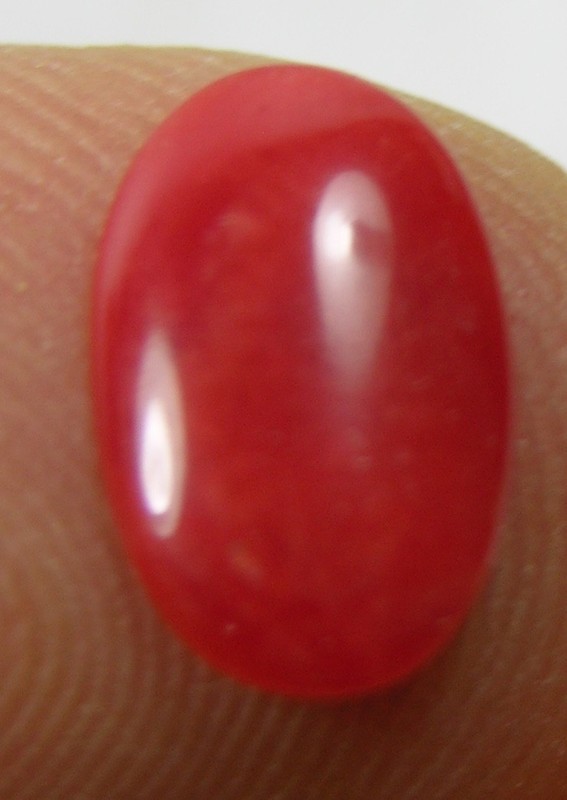 #2 Rare Japan 100% Natural Reddish Orange Coral Oval Cabochon Gemstone 11.00mm