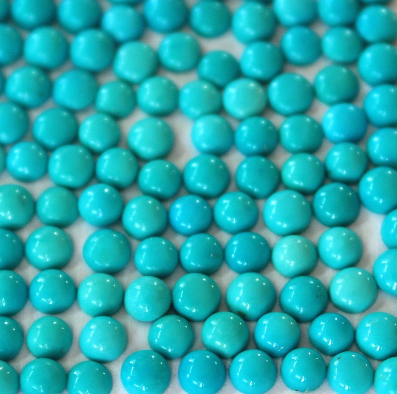 Natural Sleeping Beauty Turquoise Round Cabochon 2, 3, 3.5, 4 And 4.5 mm in lots gallery