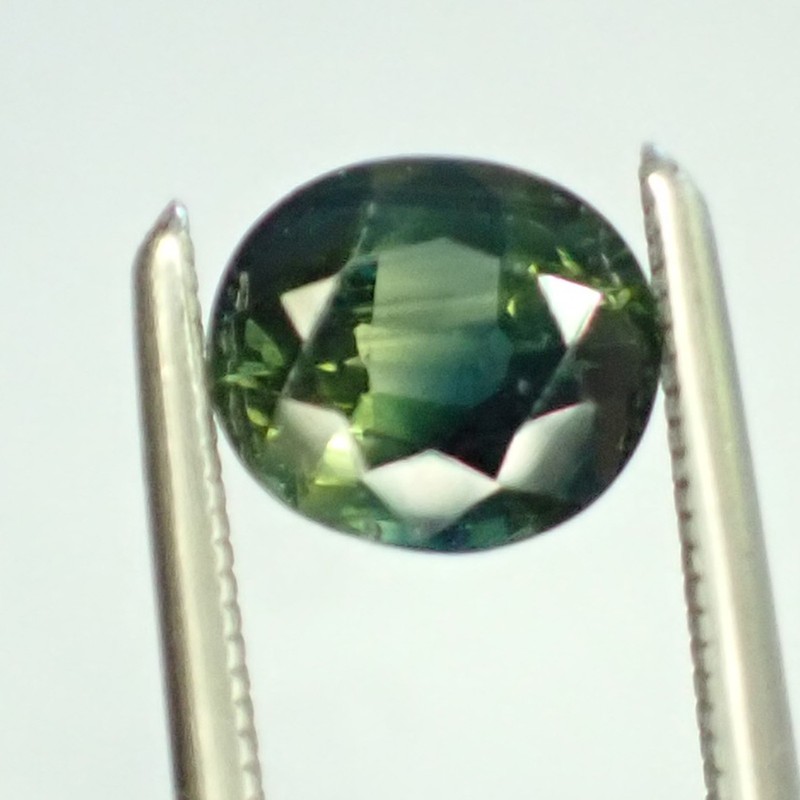0.84ct Oval 5.8x5.2mm Dark Blue Green Natural Australian Parti Sapphire Gemstone gallery