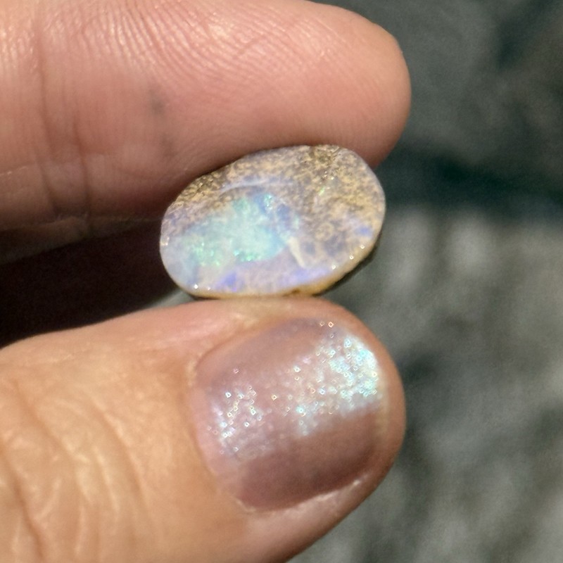 SALE 6.55ct 15x11x5mm Light Crystal Pipe Australian Boulder Opal Cabochon Gem gallery