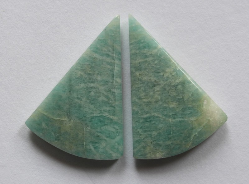 25.45 Ct Natural Amazonite (28.7mm X 20mm each) Cabochon Loose Match Pair