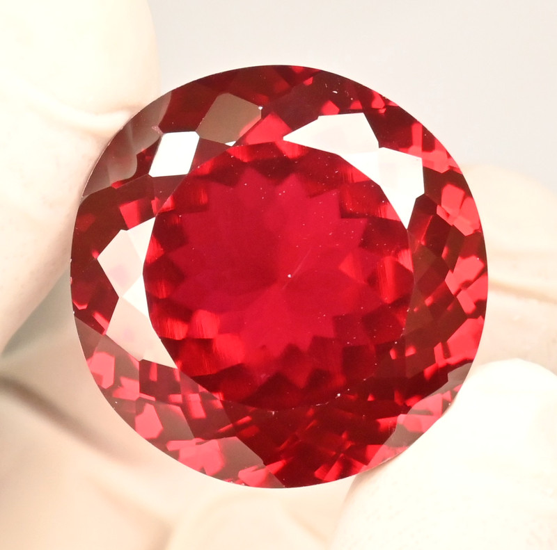 52.25 Ct Natural Mozambique Blood Red Ruby Round Certified Stunning Gemstone