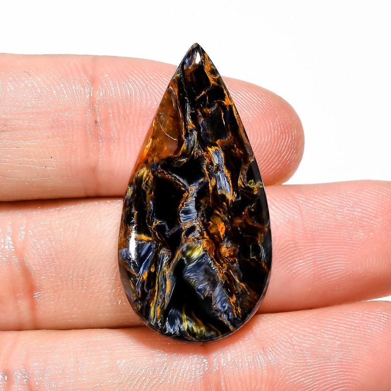 25 Cts 100% Natural Attractive Pietersite Pear 33X17X5MM Cabochon Loose Gemstone