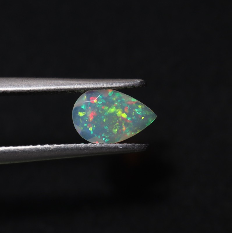 6×9 MM Pear Cut Natural Top Grade Flashy Multi Fire Faceted Ethiopian Opal