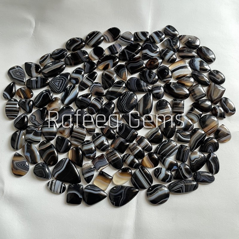 Natural Banded Agate Cabochon Loose Top Quality Gemstone For Jewelry Making
