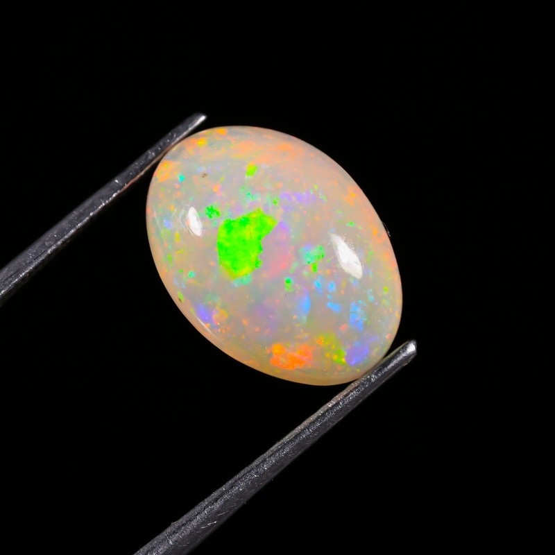 Natural Multicolor Fire Opal Oval Cabochon 4.25 Ct AAA+ Ethiopian Gemstone