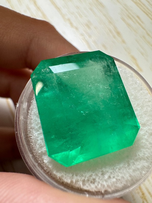 22.54 Carat HUGE 19x16.5 Classic Natural Loose Colombian Emerald- Emerald Cut gallery