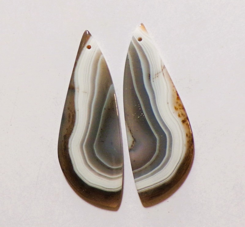 47.30 Cts Natural Montana Agate Drilled Cabochon Match Pair Gemstone 50X18MMD-68