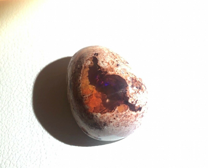 Authentic Mexican Fire Opal, Deep Red Flash, Chili Pepper, #45 Gemstone Cab gallery