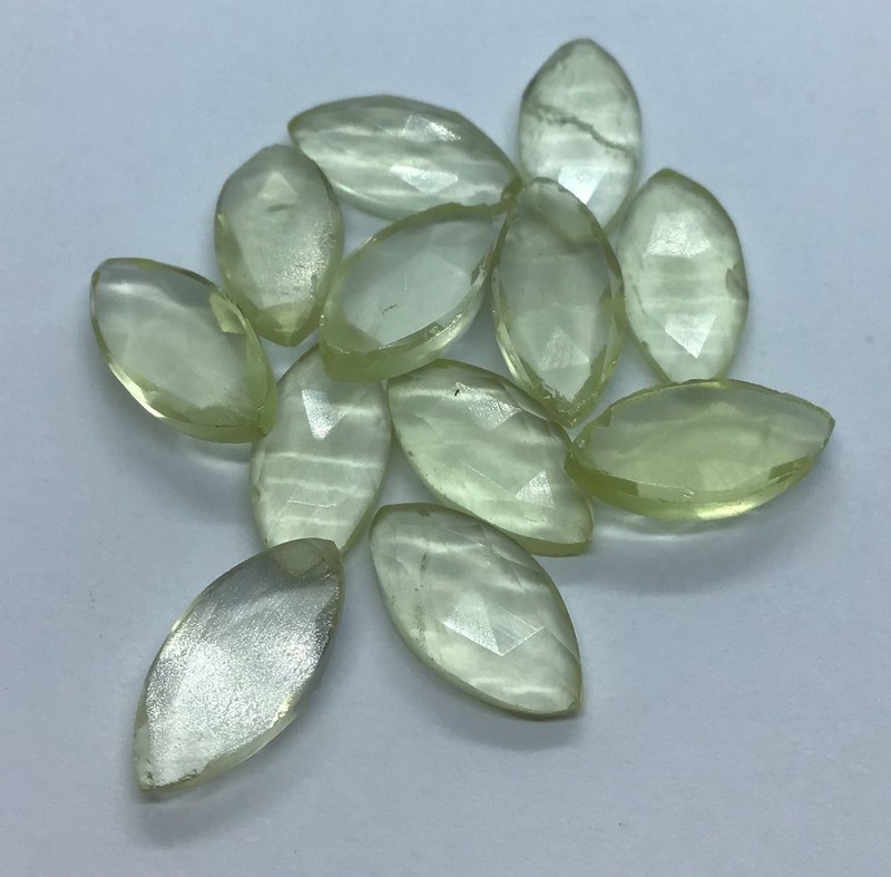 Natural Lemon Marquise Quartz Rose Cut AAA Loose Gemstone For Assorted Jewelry
