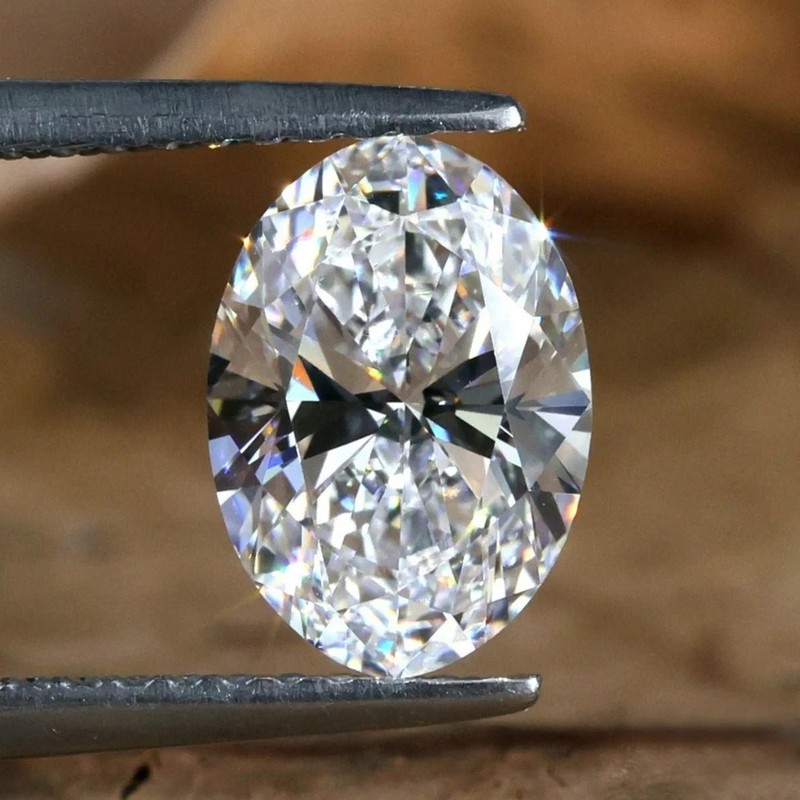 6.50 Ct Loose Moissanite Oval Cut 10 x 14 mm D Color, IF Clarity -AGL Certified