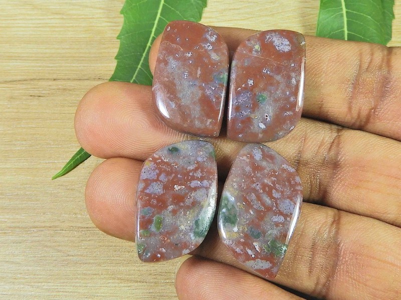23-26MM Natural Bloodstone Matched Pair Fancy Shape Cabochon 02Pcs Lot 70Cts b44