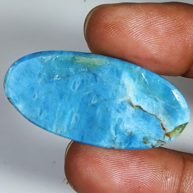 (19X40X05 MM) 52.05 Carat. NATURAL APATITE OVAL SHAPE CABOCHON LOOSE GEMSTONE gallery