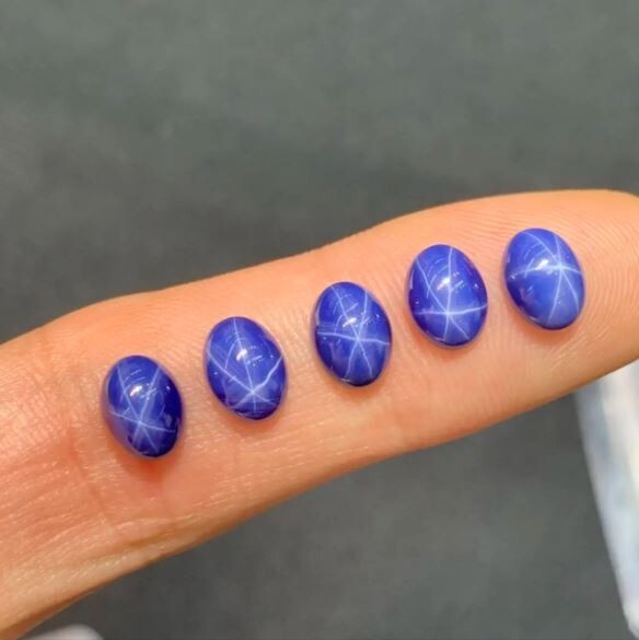 6x8mm Oval Blue Lindy star loose gemstone jewelry making 7x9mm 8x10mm 10x12mm