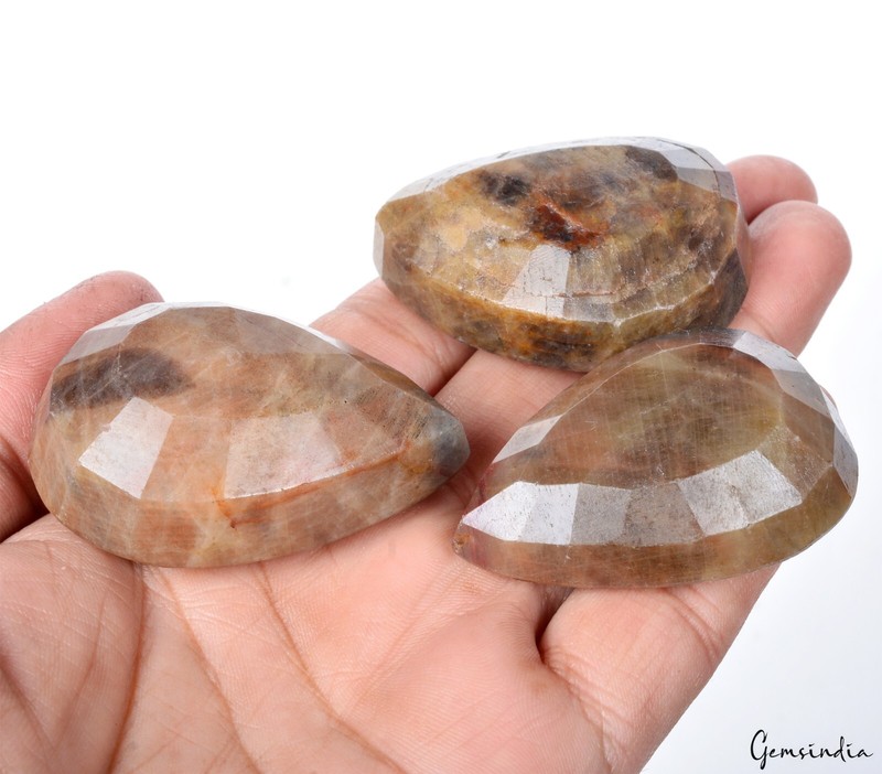 1070 Cts/3 Pcs Natural Untreated Brown Sapphire Pear Faceted Cut Loose Gems Lot gallery