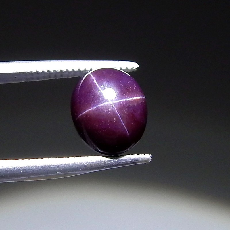 4.7ct Sharp Star Garnet Deep Purple Natural Earth Mined Unheated Oval Cabochon