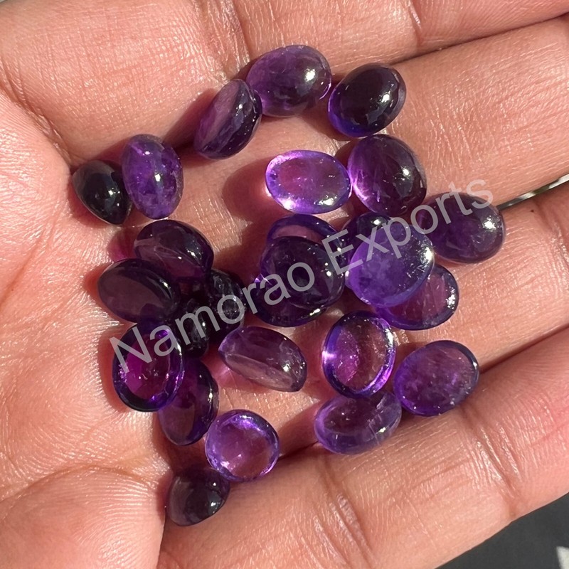 Natural Amethyst Oval 3x5 mm to 15x20 mm Cabochon Loose Gemstone Lot gallery