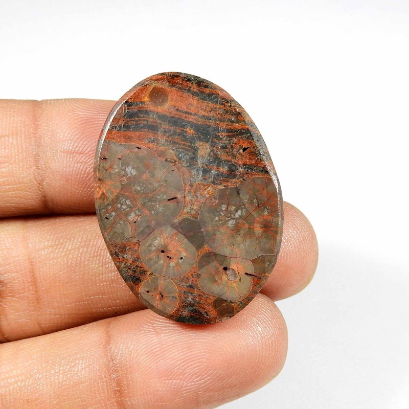 Natural Brown Green Peanut Obsidian Cabochon Oval Gemstone Loose 40 Cts PT-43 gallery