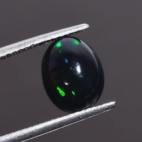 Natural Black Ethiopian Opal Oval Shape Cabochon Loose Gemstone 2 Cts 10X8X4 mm