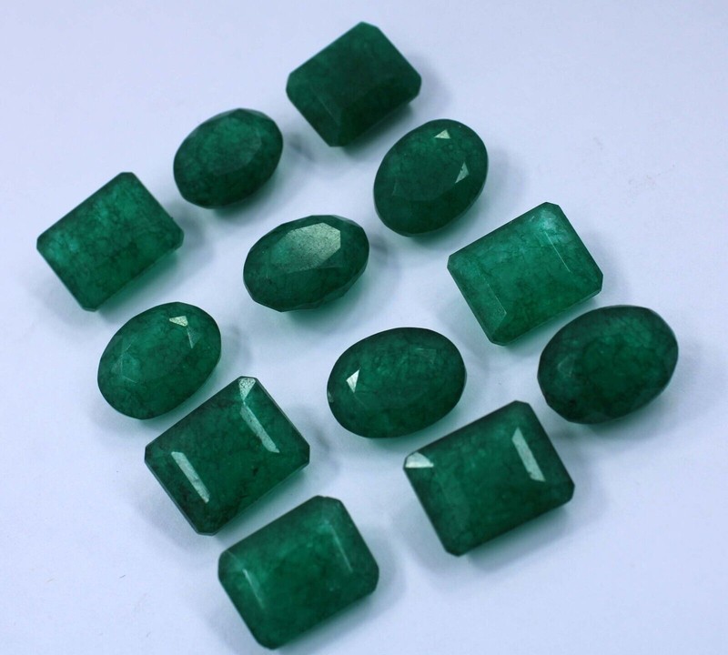 Natural 120 Ct Lot Certified Colombian Green Emerald Loose Gemstone Mix LOT