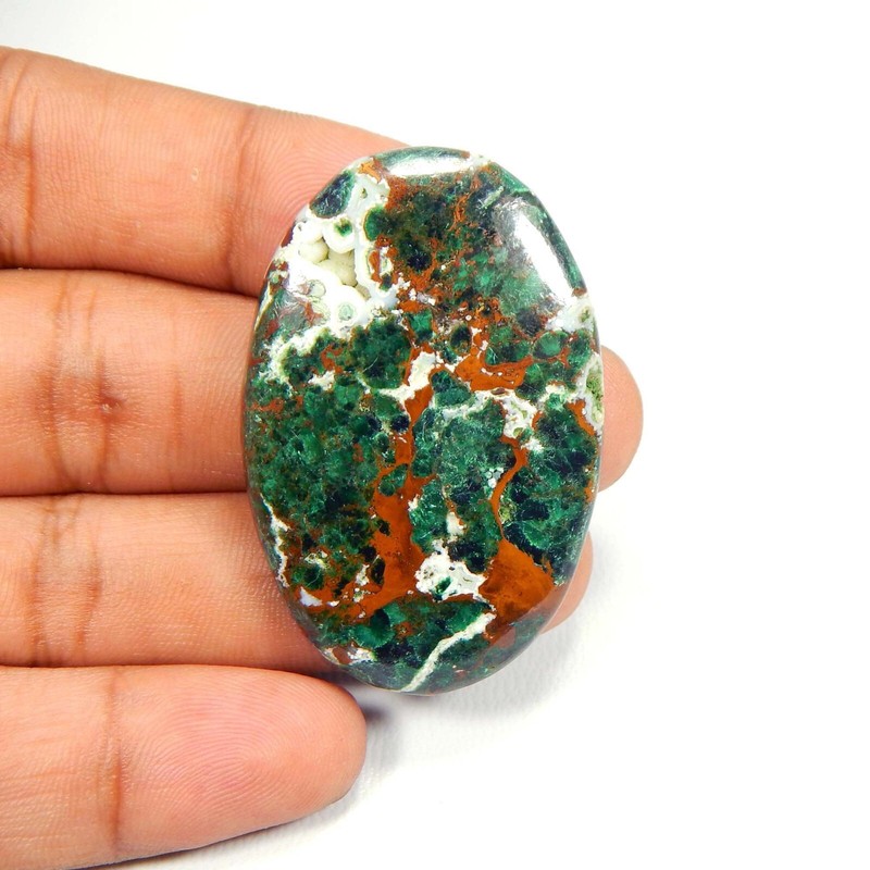 Natural Green Shattuckite Cabochon Oval Shape Gemstone Loose 89 Cts #5746