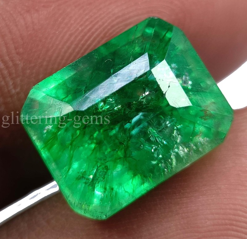 13x9mm Emerald Cut 8.50 Ct Natural Green Emerald IGL Certified Gemstone 5ADE