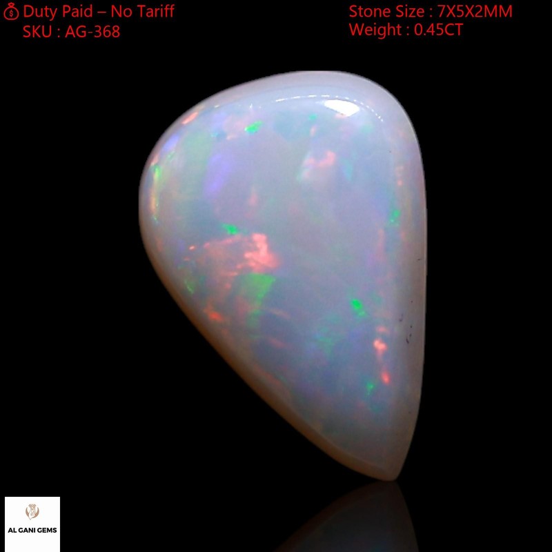 Natural Pear Fire Opal Cabochon Spiritual Gemstone Australia 0.45 Cts 7x5x2 mm