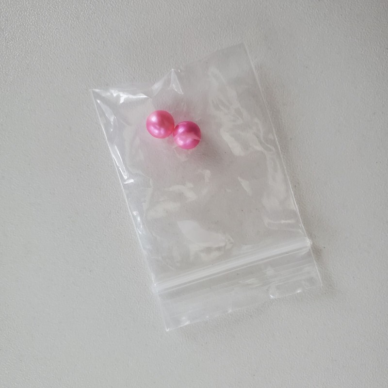Genuine Freshwater pearls cultured hot pink small 6.35mm round loose