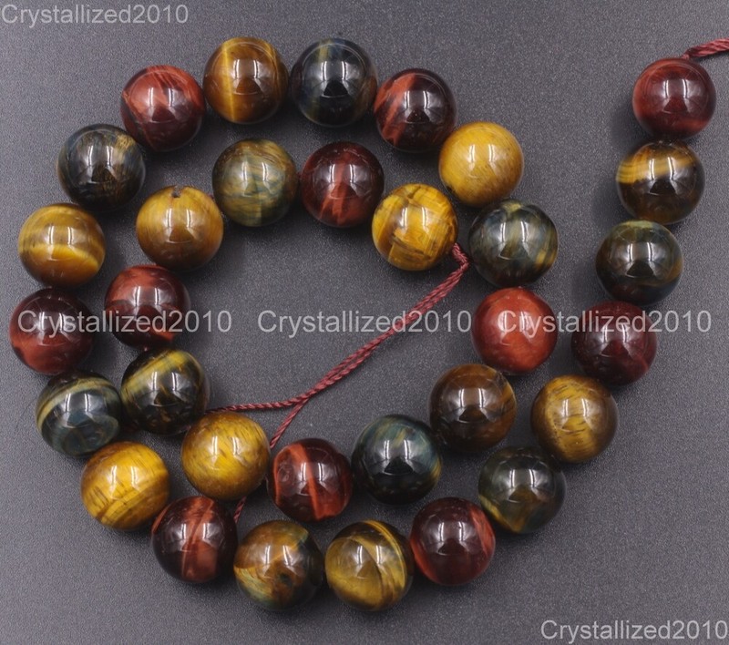 Natural Gemstone Multi-Color Tiger's Eye Round Beads 4mm 6mm 8mm 10mm 12mm 15'' gallery