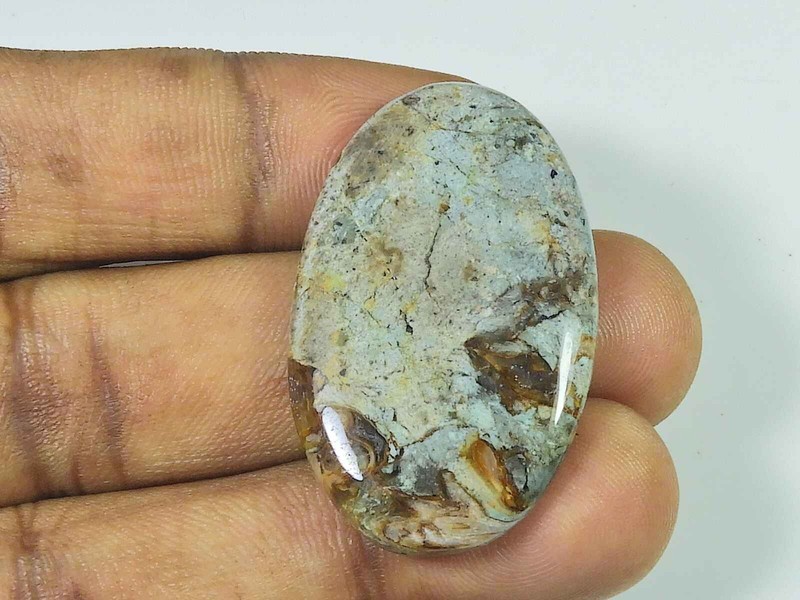 35Cts. Natural Rock Calcite Oval Crystal Cabochon Loose Gemstone 24X39X05 MM n16 gallery