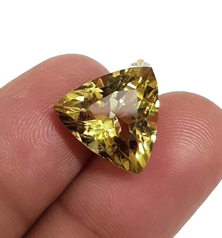 Natural 10.20 Ct Bi- Color Brazilian Andalusite Certified Trillion Cut Gemstone