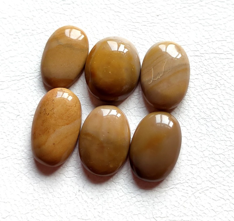 100% Natural Picture Jasper Oval Cabochon Lot, Loose Gemstone 52 Cts 17-20 MM gallery