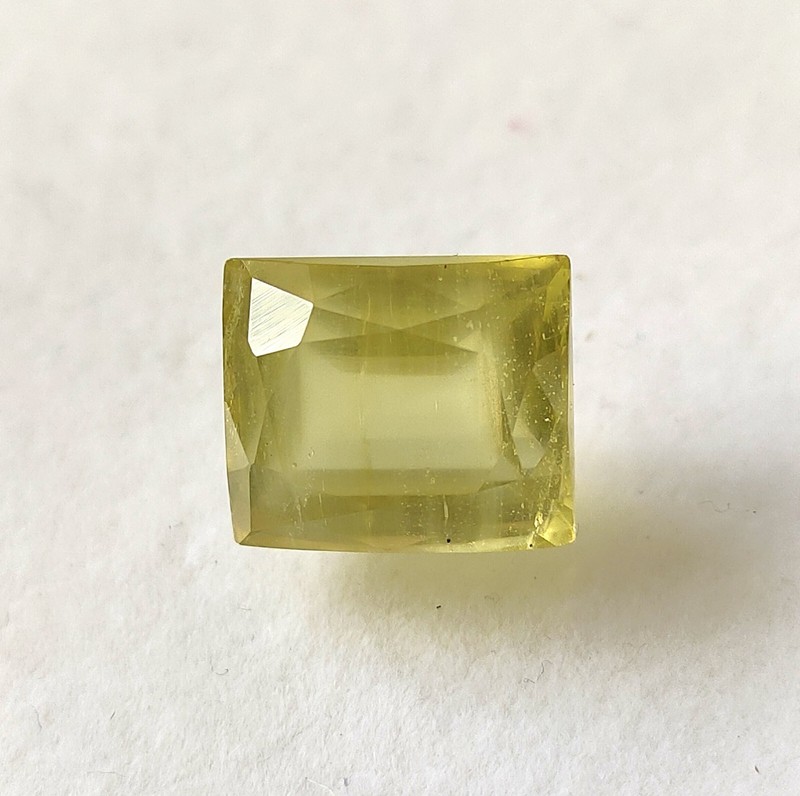 10.40 Carat Yellow Aquamarine Emerald Cut Natural Faceted Gemstone 12.7X10.8 mm